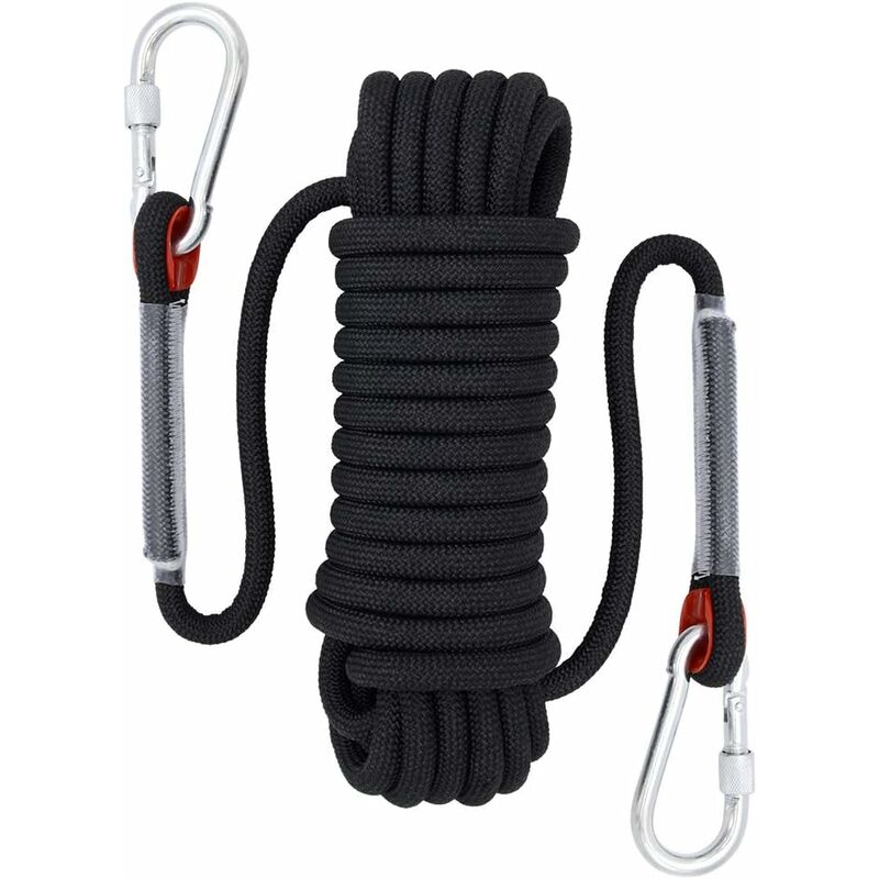 

Cuerda de escalada, 12 mm de diámetro, Accesorios de senderismo, Cuerda de seguridad resistente (30 m negro)
