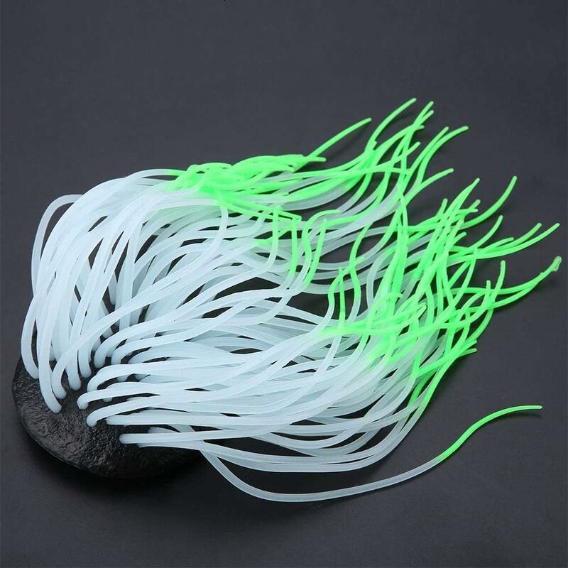 

Litzee - Decoración de anémona de mar de silicona para acuario artificial, adorno de lago Simulatio, material de silicona para acuario, color verde
