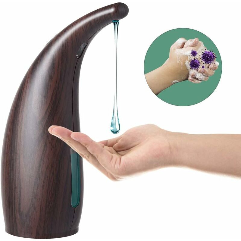 

Dispensador de jabón automático con sensor manos libres 300 mml Dispensador de jabón impermeable sin contacto Para baño y cocina, Negro, 300 ml
