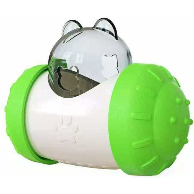 

Dispensador de vasos para mascotas, juguete de alimentación interactivo, bola de comederos para gatos, para comederos para gatos y perros (verde)