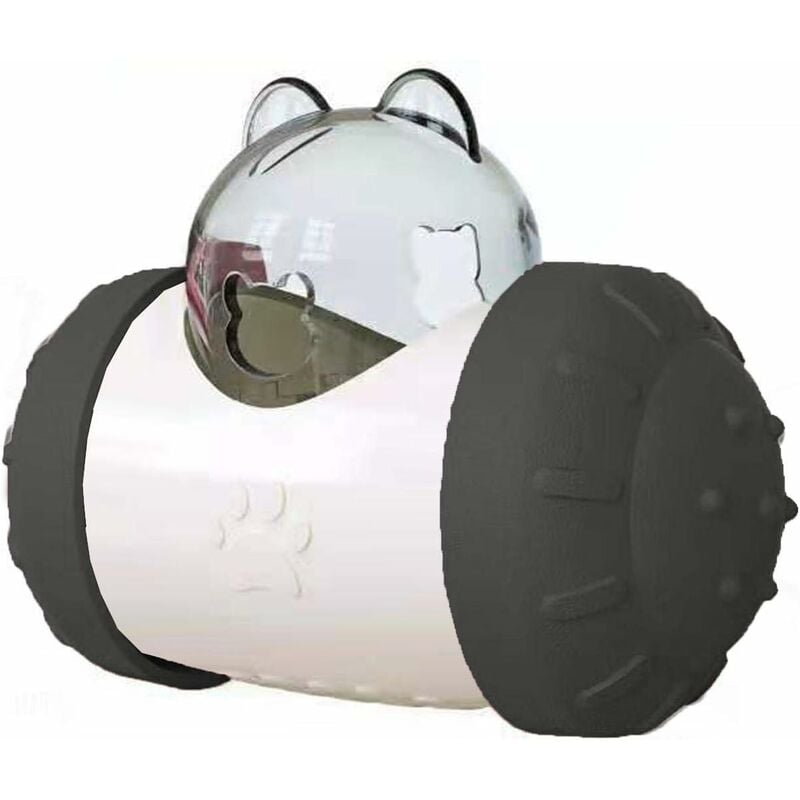 

Dispensador de vasos para mascotas, juguete interactivo para alimentación, bola para comederos para gatos, para comederos para gatos y perros (negro)
