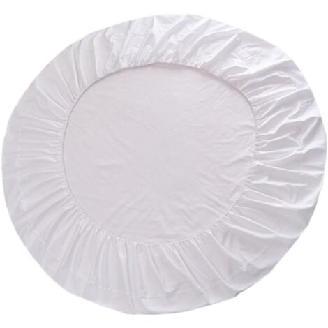 Litzee – Drap housse rond 200 cm en coton – Élastique tout autour – Résistant aux taches – Lavable en machine à froid