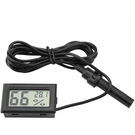 Digital Thermometer Hygrometer Temperature Humidity Gauge with Probe for  Vehicle Reptile Terrarium Fish Tank Refrigerator 20