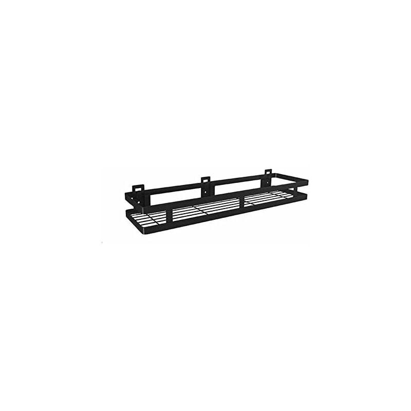 

Especiero negro de acero inoxidable de 1 nivel sin taladro de 20 a 50 cm, 50 cm