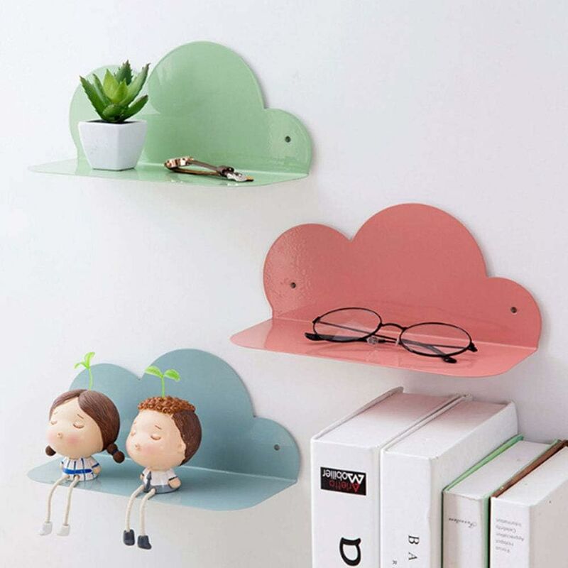 

Estante de pared Nube de hierro forjado montado en la pared, sala de estar, dormitorio, cocina, partición, metal sin perforar, montado en la pared,