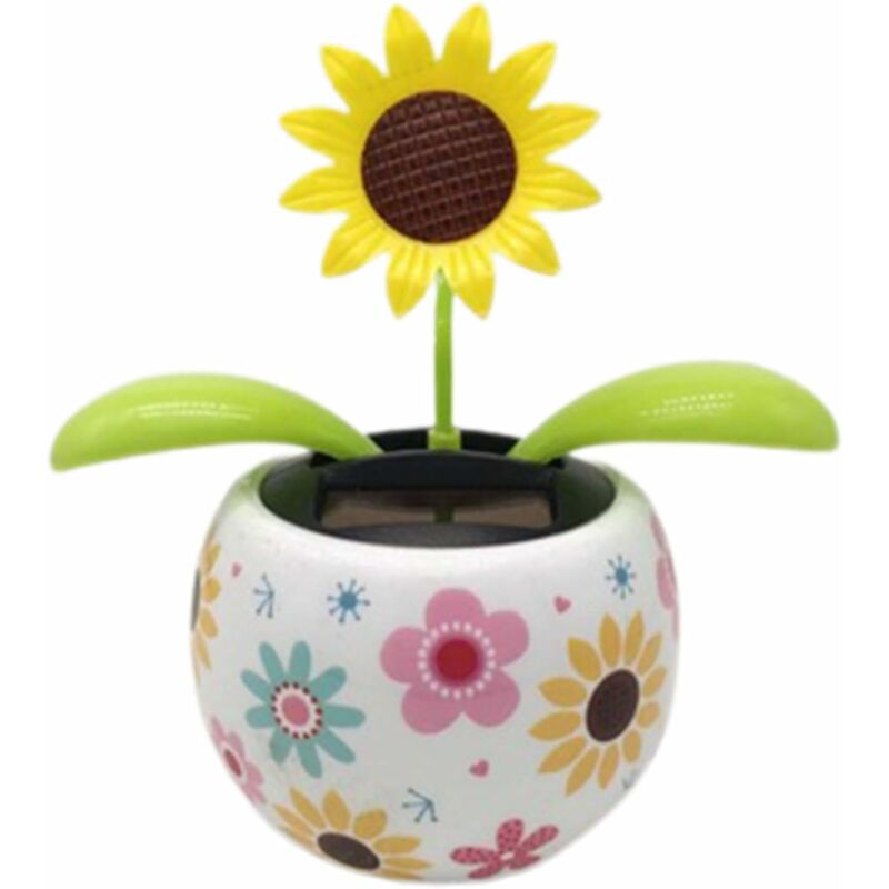 

Litzee - Figura de girasol bailarina solar, decoración de escritorio de oficina con energía solar.