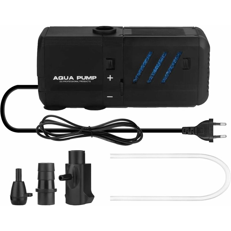 Filtre intérieur réglable pour aquarium avec pompe à eau d'un débit de 500/800/1200 l/h Convient pour aquarium de 30 à 500 l - Litzee
