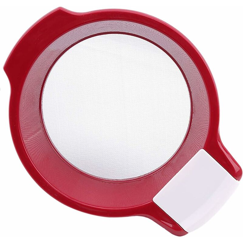 

Filtro de acero inoxidable LaCasa, filtro de harina de plástico, para picar té, comida, harina, etc., rojo, viene con un raspador para picar, 21,5 cm