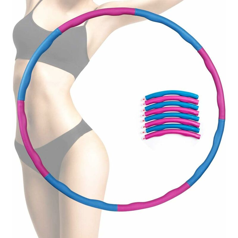 

Fitness hula hoop con espuma aprox.1 kg, círculo de gimnasia funda de espuma extraíble botón de masaje estructura ondulada para entrenamiento físico