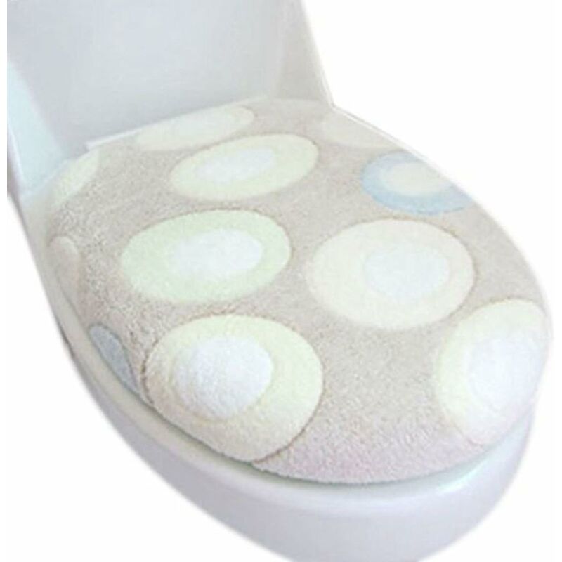 

funda para asiento de inodoro para baño, calentador, funda suave, alfombrilla para inodoro elástica y lavable, almohadillas de tela # 2 - Litzee