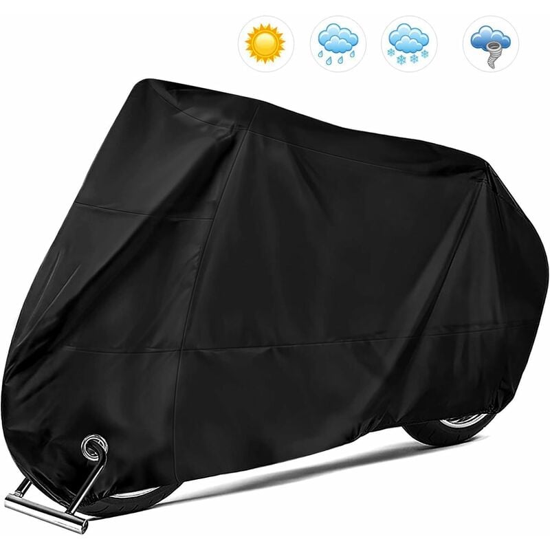 

Funda protectora de lona para motocicleta 190T Funda impermeable para scooter al aire libre Anti-UV Polvo Negro XXL 245 x 105 x 125 cm