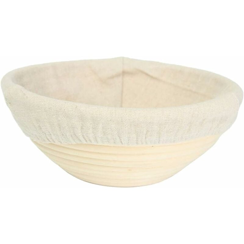 

Gärkorb Bread Baneton con cesta de pan de lino y ratán, ratán, Imagen 1, 11x6cm