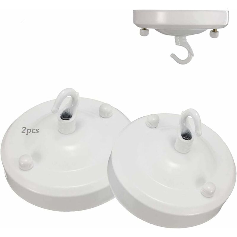 

Litzee - Gancho de techo, gancho de hierro retro, gancho de luz de techo multiusos, accesorios de gancho colgante para lámpara de araña (blanco)