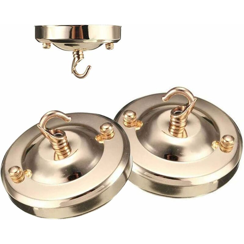 

Litzee - Gancho de techo, gancho de hierro retro, gancho de luz de techo multiusos, accesorios de gancho colgante para lámpara de araña (dorado)