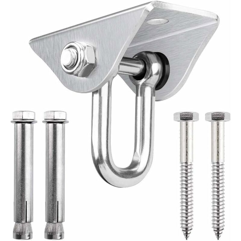 

Gancho de techo giratorio de acero inoxidable 360 ​​° para hormigón, madera, hamaca, silla de porche, columpio, yoga y más de 450 kg 180 ° Drehung