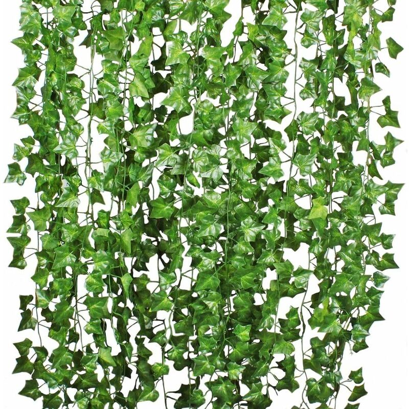 

Guirnalda de hiedra artificial para colgar, 12 piezas, guirnalda de hiedra artificial, 84 pies, boda de hiedra artificial para oficina, cocina,