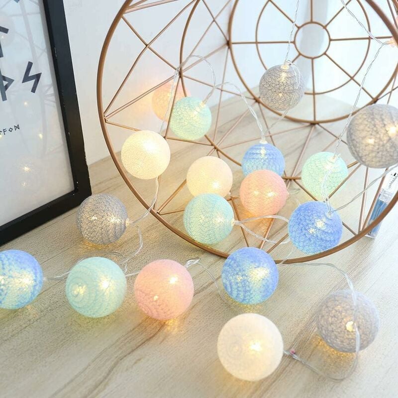 

Guirnalda de luces de bola de algodón, decoración de interiores, decoración navideña, luz LED de globo de 3,5 m 20er, niña, princesa, niño, bebé,