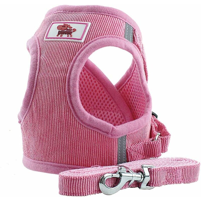 

Harnais doux Chaleco de entrenamiento de malla de tela para perros Chaleco arnés para cachorros, gatos, animales pequeños PS042 (L, rosa)