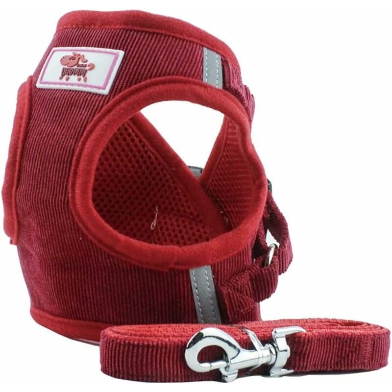 

Harnais doux Chaleco de entrenamiento de malla de tela para perros Chaleco arnés para cachorros, gatos, animales pequeños PS042 (S, rojo)
