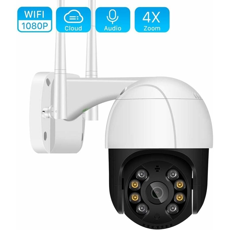 

Litzee - HD 1080P Ptz WiFi Cámara IP Speed ​​Dome Cámaras para exteriores 4X Zoom digital AI Detección humana Cámara inalámbrica H.265 P2P Onvif