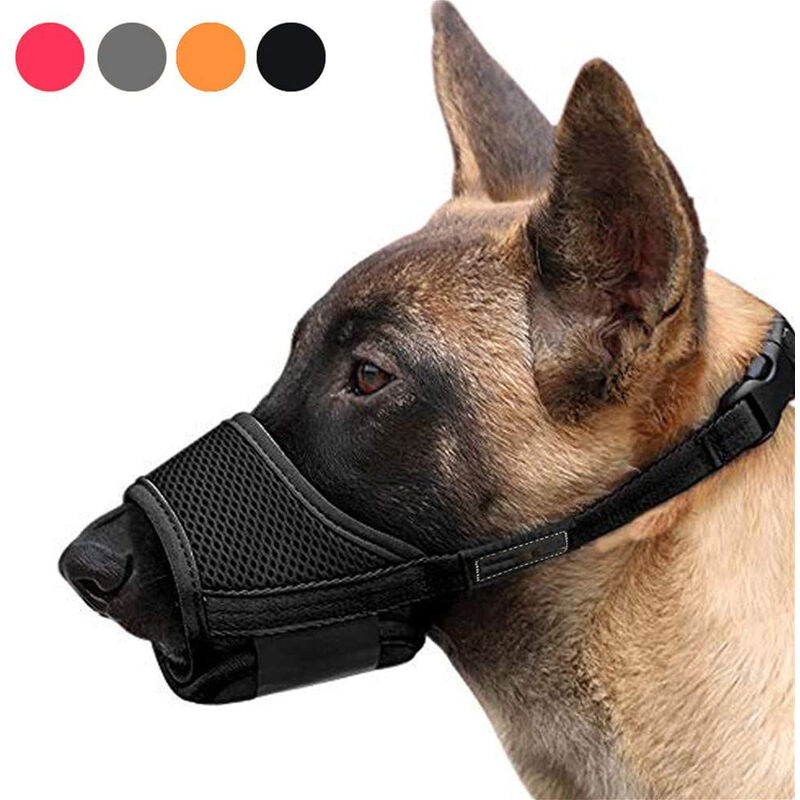 

Hocico para perros Hocico suave ajustable para perros Nylon, bozal antiladridos, antimordidas, medianos y con hocico para perros pequeños, XL, negro