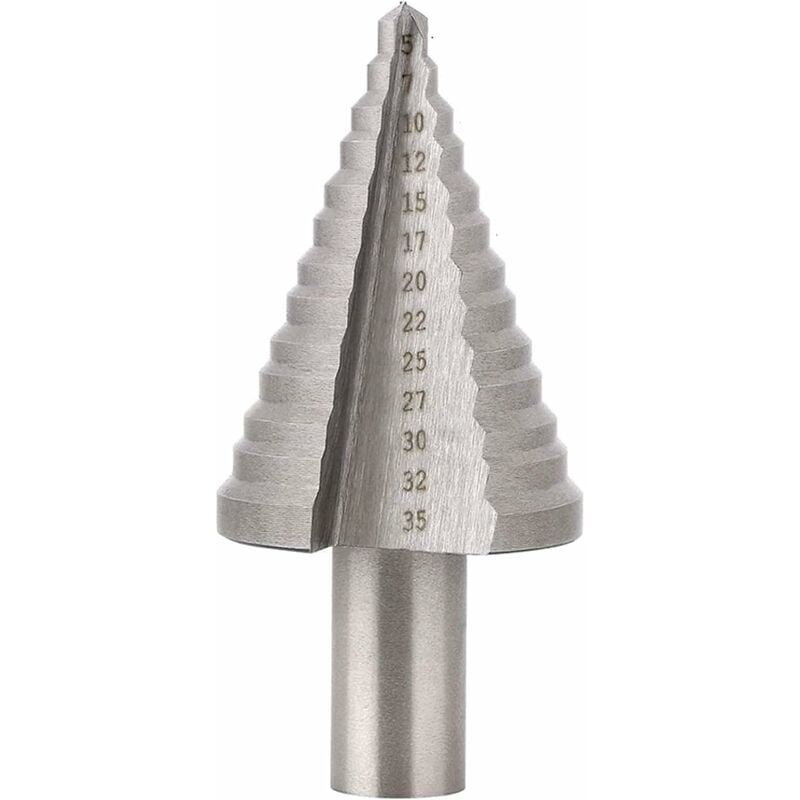 

Litzee - HSS Broca escalonada avellanadora, broca escalonada cónica de doble ranura (5 mm-35 mm) para taladro de destornillador en acero, latón,