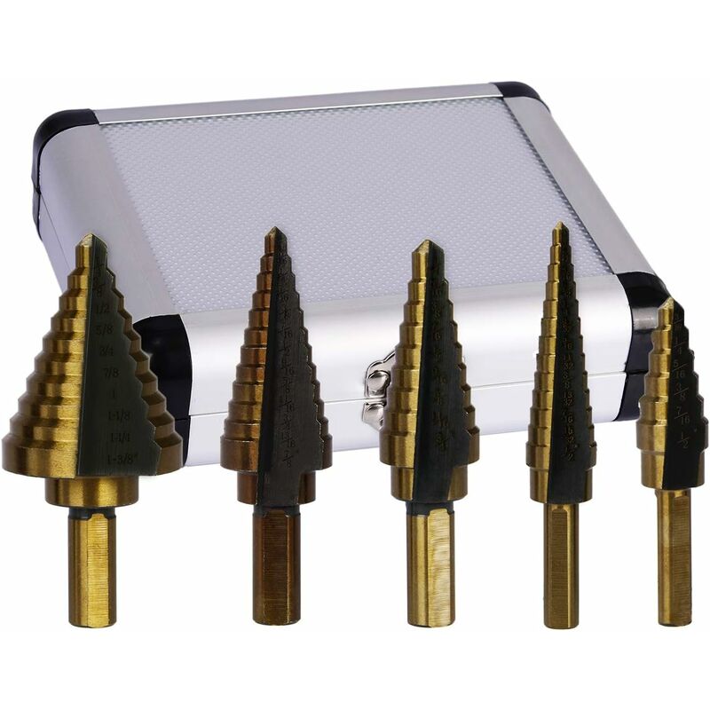 

HSS taladro escalonado de cobalto juego de herramientas eléctricas para revestimiento alpino, 5 piezas,