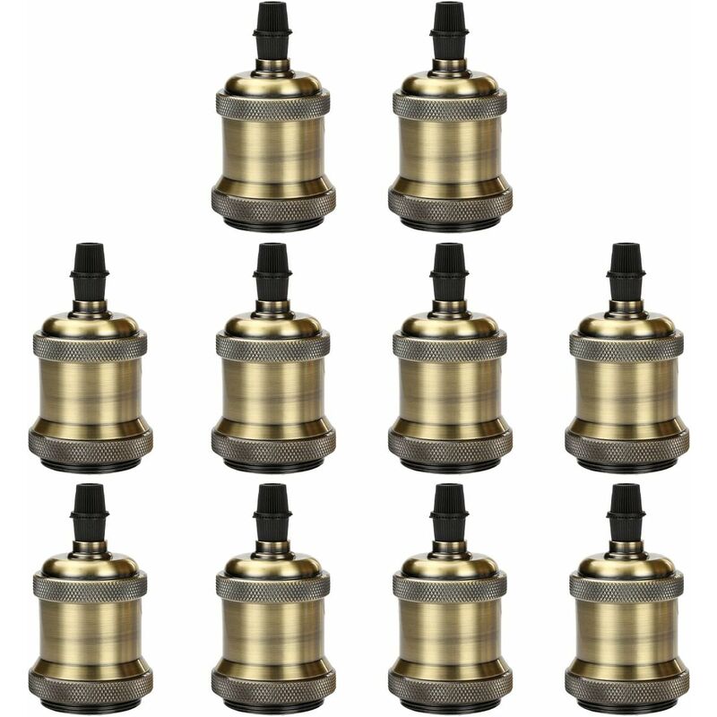 

Iluminación LED 10 portalámparas vintage aspecto industrial zócalo E27 base Edison adaptador de luz colgante retro aspecto metálico accesorios para