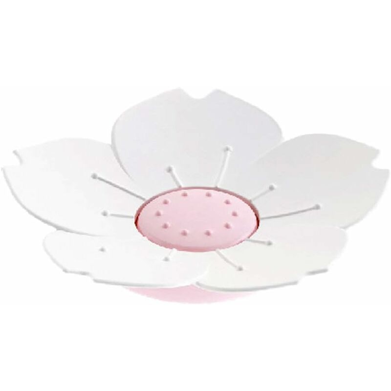 

Jabonera con forma de flor de cerezo con escurridor, Jabonera decorativa de doble capa, Jabonera para baño, cocina, 2 colores (blanco)