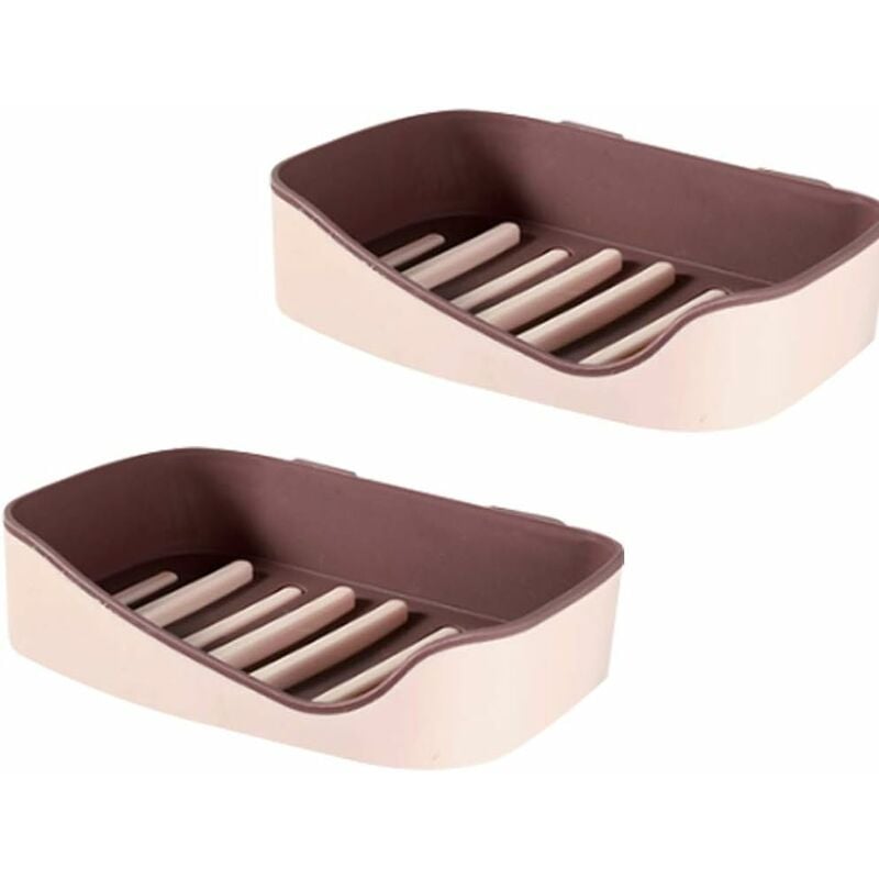 

Jabonera, jabonera, caja de jabón doble sin taladro para ducha, baño, cocina, mantiene las barras Savon secas y limpias, fácil de limpiar 2 piezas