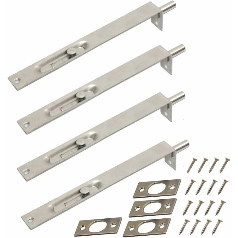 

Juego de 2 pares de pestillos de puerta 22 cm Acero inoxidable de alta resistencia para puertas primarias secundarias, doble apertura de seguridad