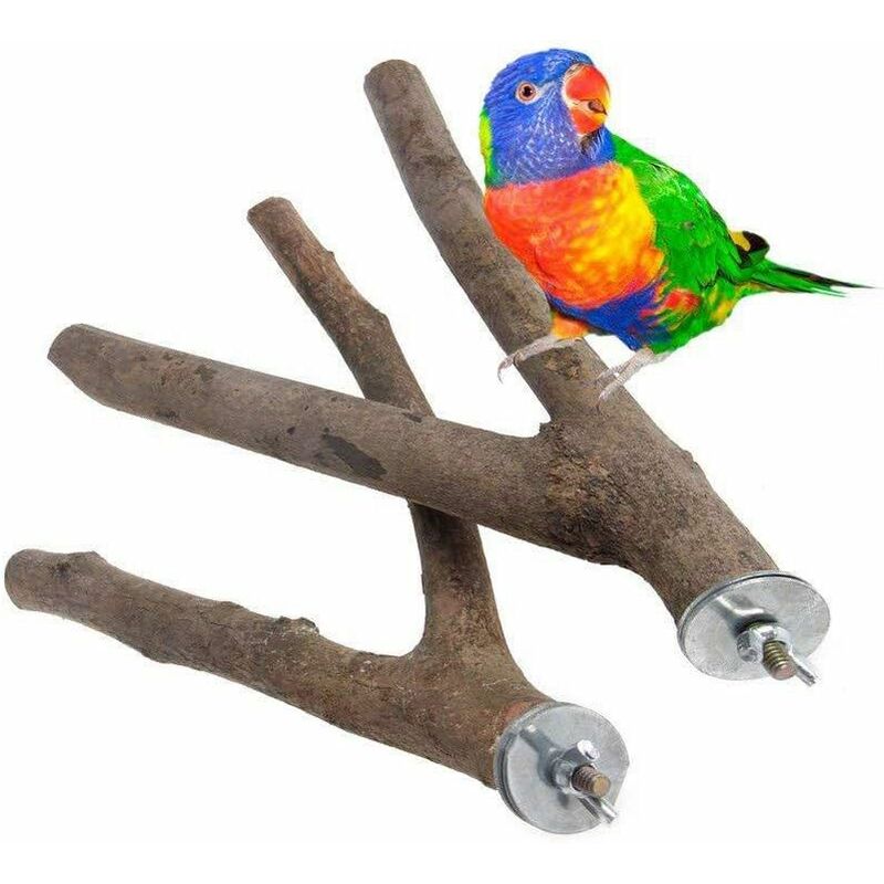 

Juego de 2 perchas de madera natural en forma de Y para periquitos