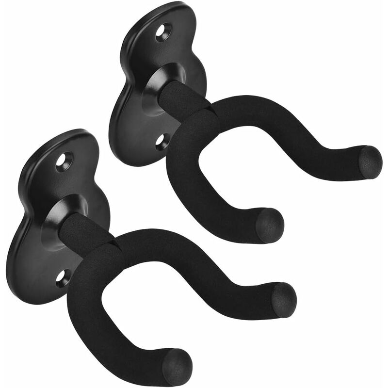 

Juego de 2 soportes de pared para guitarra acústica, guitarra eléctrica, guitarra clásica, bajo y ukelele
