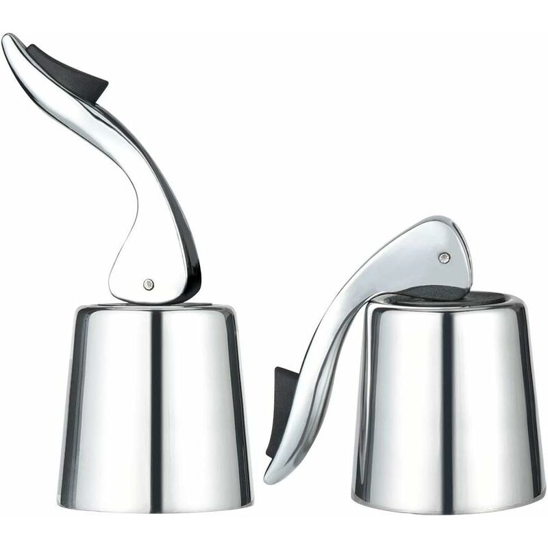 

Juego de 2 tapones para vino, tapones para champán de acero inoxidable