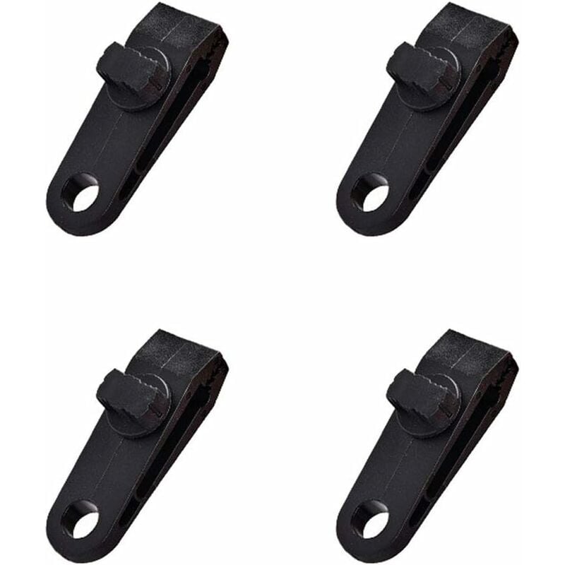 

Juego de 4 abrazaderas de carpa resistentes para acampar, color negro