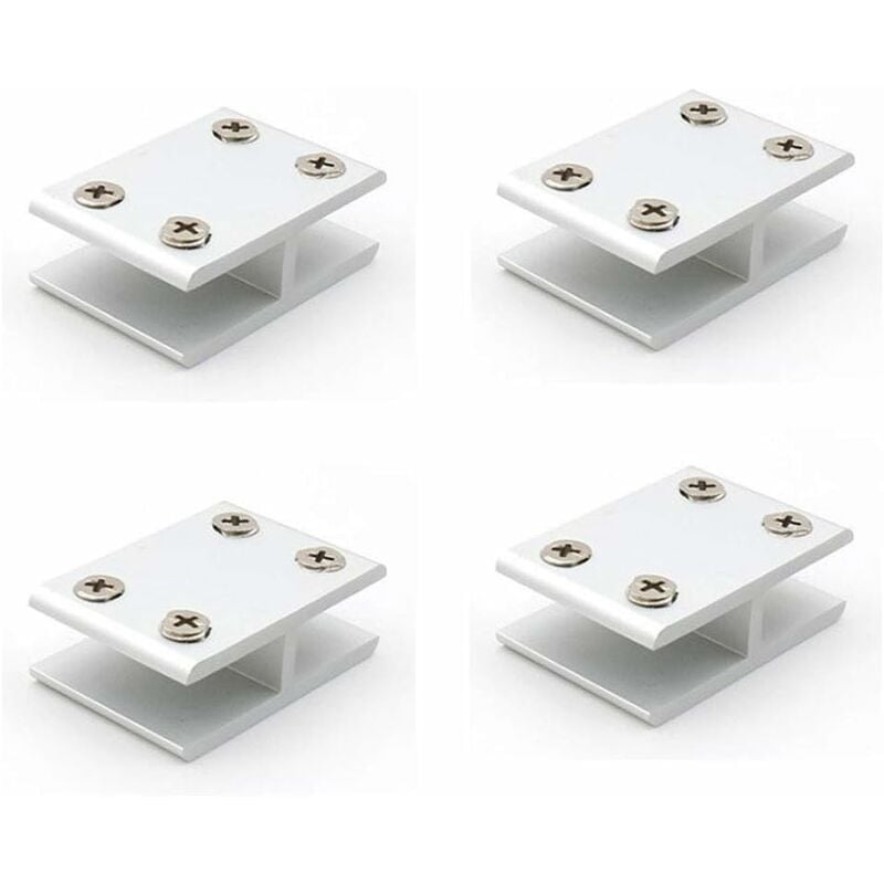 

Juego de 4 abrazaderas para vidrio de 180 ° para la fijación de vidrio en ambos lados de la ducha, mesas, paneles, abrazadera de 10-12 mm - Litzee