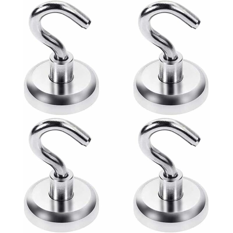 

Juego de 4 ganchos magnéticos de neodimio 25 mm Para cocina, baño, garaje, oficina