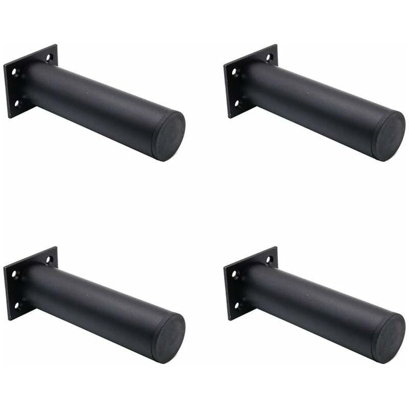 

Juego de 4 patas ajustables negras mate para muebles, 38x150 mm, aleación de aluminio, mueble para TV, soporte para mesa de centro, patas para