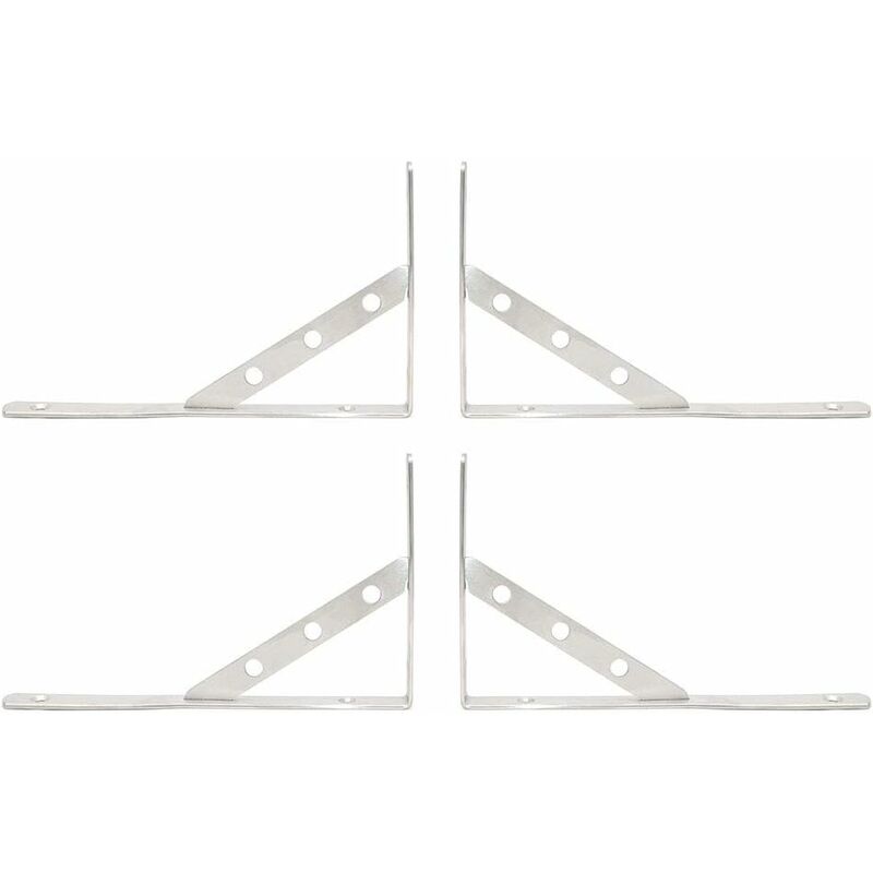 

Juego de 4 soportes de estante de acero inoxidable para estante de esquina 250 mm x 150 mm