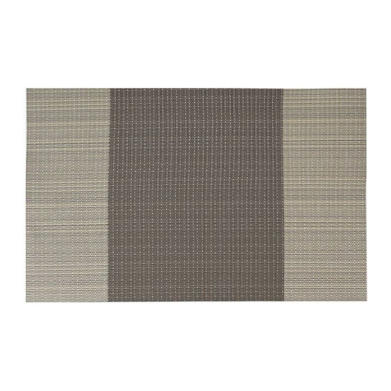 

Juego de 6 manteles individuales de PVC lavables antideslizantes respetuosos con el medio ambiente, 30 x 45 cm Raya café