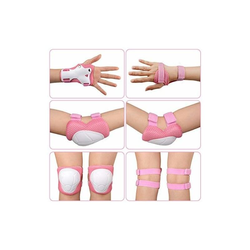 

Juego de 6 rodilleras para niños, rodilleras para niños, juego de equipo de protección para niños, coderas, protectores de muñeca, rodilleras para