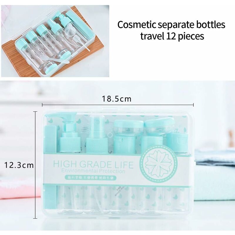 

Juego de botellas de viaje, Juego de botellas de viaje Botella de viaje vacía Botella de plástico recargable Recipiente cosmético transparente para