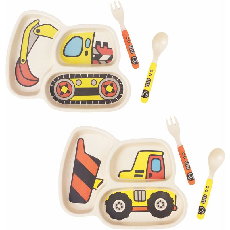 Juego de platos para niños, platos de bambú para niños
