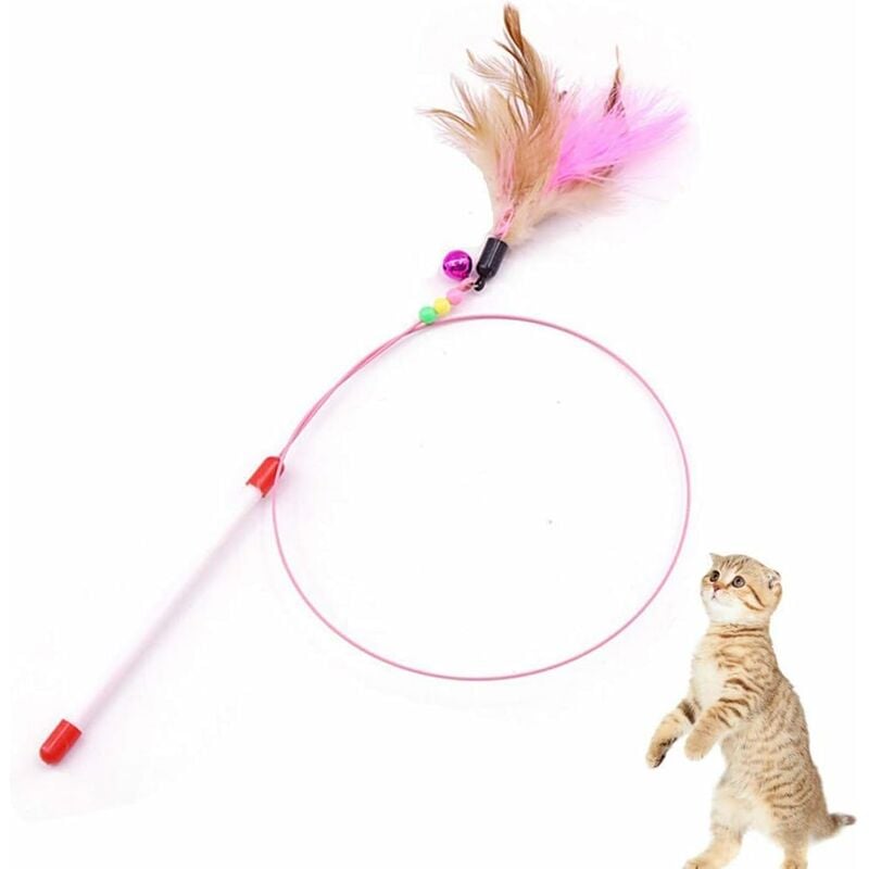 

juguete de plumas para gatos, entrenamiento para mascotas, juguete interactivo, perseguidor de gatitos para hacer ejercicio, divertirse