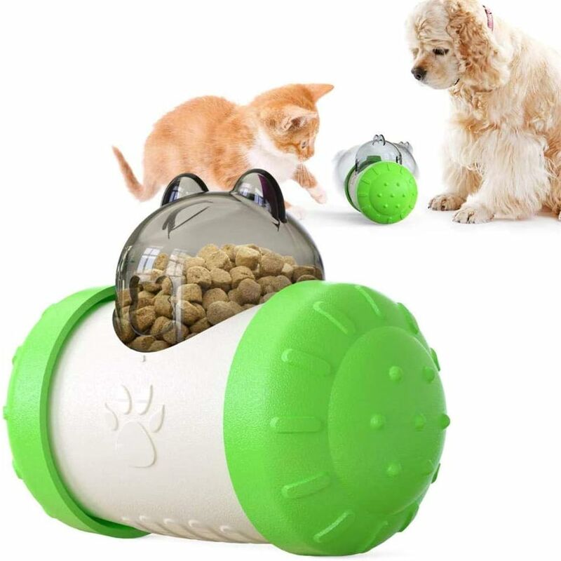

Juguete dispensador de comida para mascotas, Dispensador de comida para taza, juguete para mascotas, para perros y gatos de todas las edades (verde)