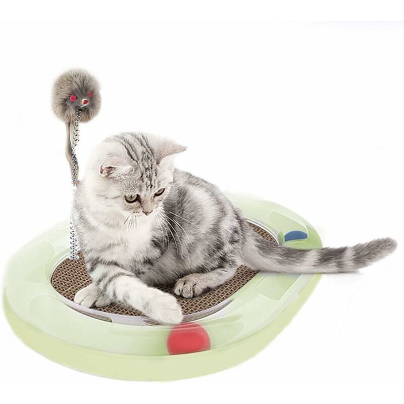 

juguete para gatos Juguete de cartón para gatos Juguete para gatos Lounge con ratón y verde primavera