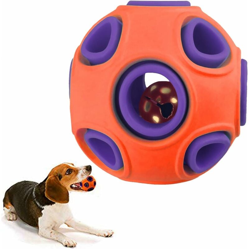 

juguete para limpiar dientes de perro, pelota interactiva para perros con campana de goma pequeña y duradera, para perros pequeños y medianos