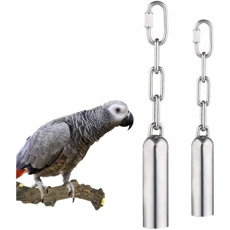 

Juguetes para loros de campana de acero inoxidable, 2 piezas, sonido dulce para loros de aves, guacamayos grises africanos, cacatúas, periquitos,