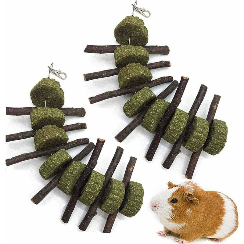 

Juguetes para masticar hámster, juguetes naturales para masticar, palitos de ramas de árbol de manzana, juguetes para moler dientes de mascotas,