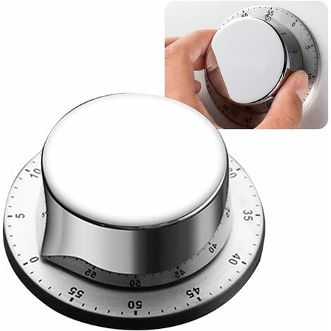 Basics Mechanical Magnetic Timer Stainless Steel Mechanical Kitchen Timer  Magnet 60 Minutes Countdown Cooking Clock Alarm Time